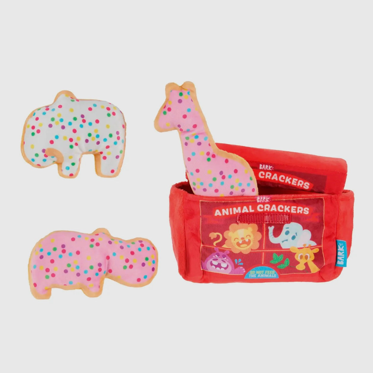 BARK Animal Squeakers Snacks Plush Dog Toy XS/S